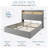 Hydraulic Lift Up Storage Upholstered Platform Wingback LED Bed With 2-Tier Shelves And Charging Station-911921870-911921869
