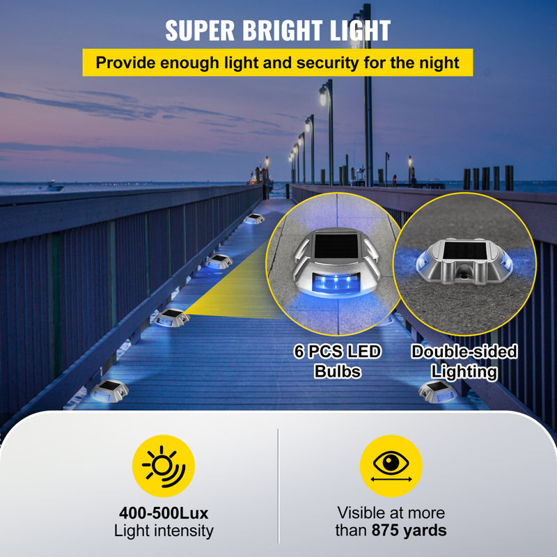 Blue LED Solar Powered Aluminum Pathway Lights Multipack