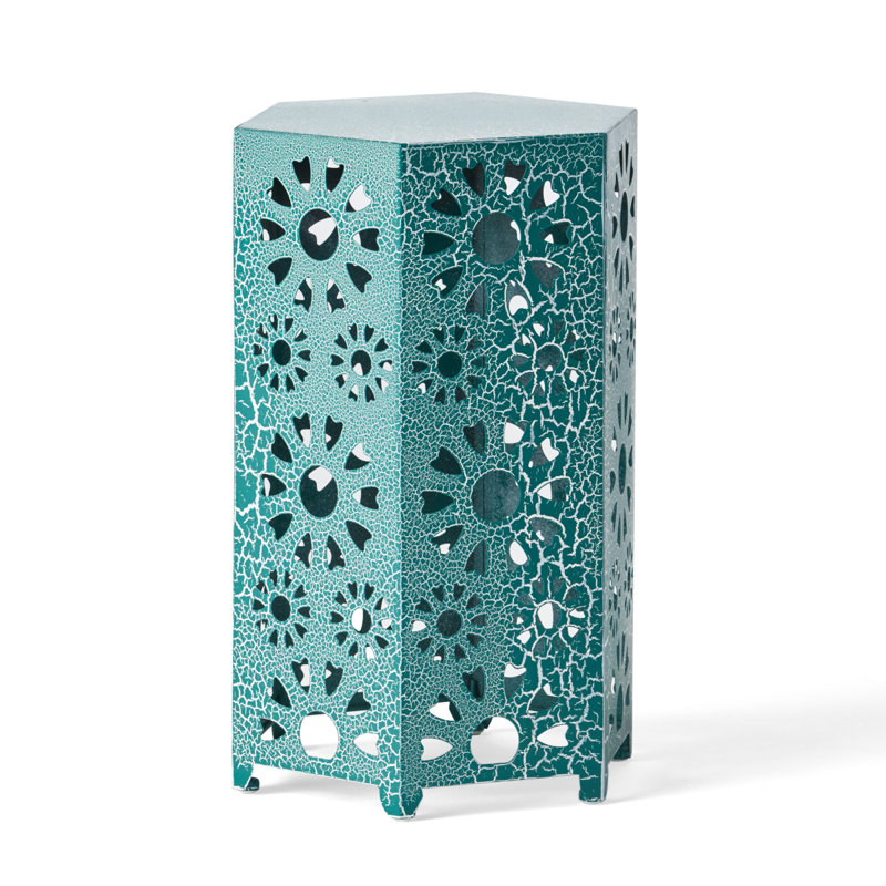 Patio Table Outdoor Eliana Side Table, Teal, 2, 22.12" H x 14.3" W x 14.3" D