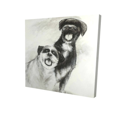 Toile «Happy Dogs» | Art animalier blanc pour la décoration intérieure