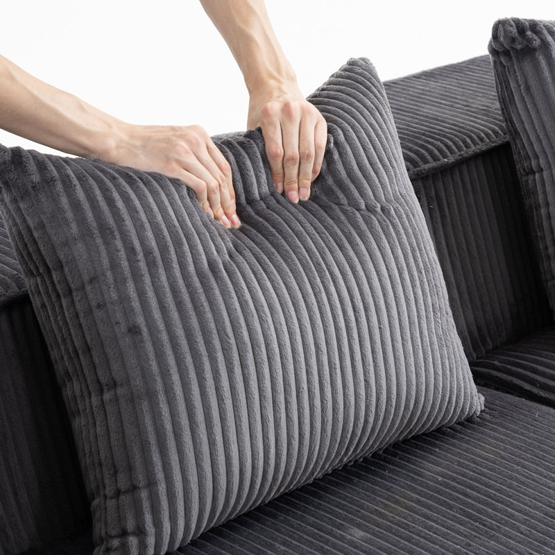 modular compression sofa, Gray Corduroy