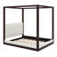 Lit plateforme moderne à baldaquin en bois, tête de lit tapissier pour un sommeil confortable-129390415-129390417