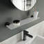 Epsom Wall Mounted Glass Shelf with Matte Black Flexi-Fix Brackets 59cm