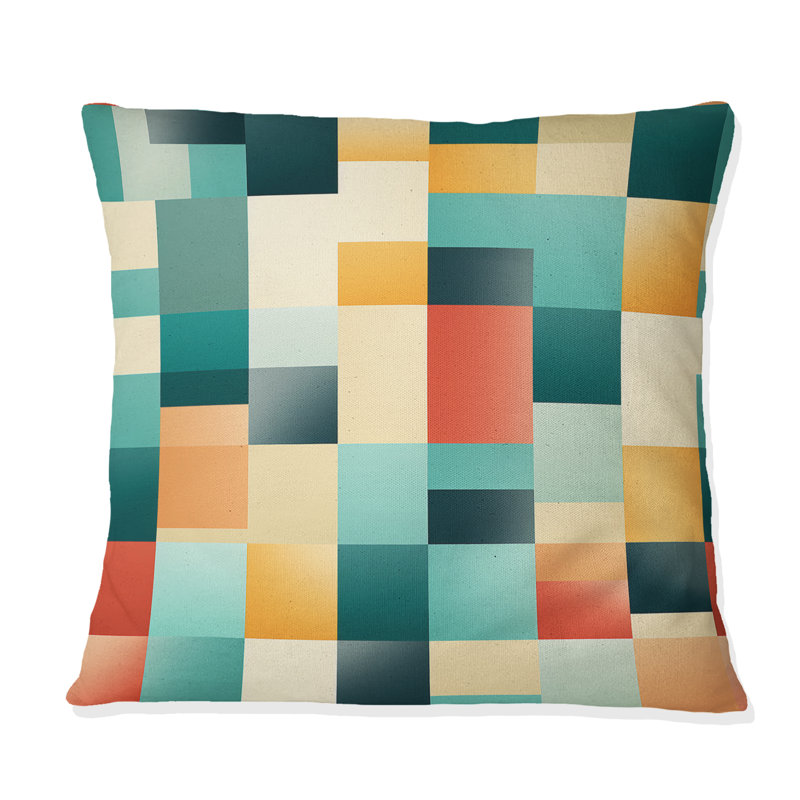 Checkered Throw Pillow, 16"H x 16"W