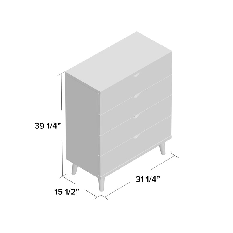 4 Drawer 31.25" W Chest, Cappuccino
