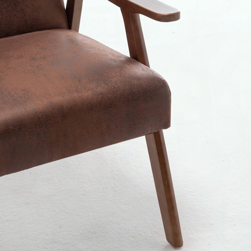 Chaise d'appoint Mid-Century avec microfibre (brun clair), Brun pâle