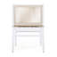 Ensemble de 2 chaises de salle à manger d'extérieur, fauteuil de patio en bois d'acacia avec dossier en corde et coussin hydrofuge, structure blanche, capacité de poids de 400 lb