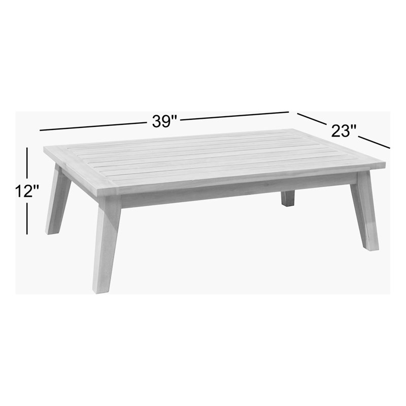 Bowery Rectangular Acacia Folding Outdoor Dining Table , 39'' in. W 23'' in. D