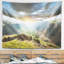 Paysage avec vue imprenable sur le coucher de soleil dans la tapisserie des montagnes-28487978