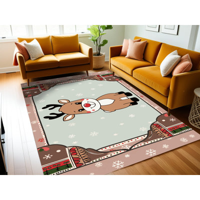 Tapis de vacances d'hiver de Noël lavable The Holiday Aisle®