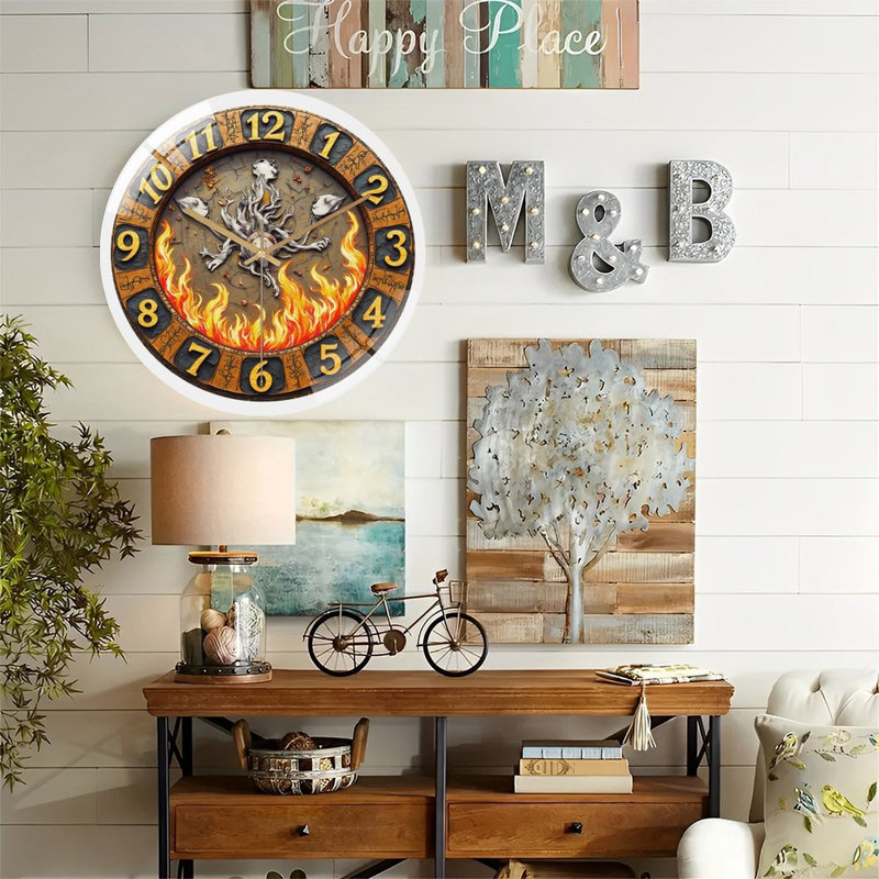 Horloge murale en verre Fiery
