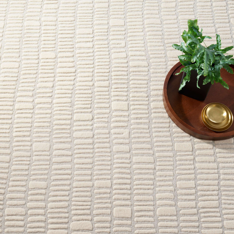 Roark Ivory Hand Tufted Wool Rug, Rectangle 6' x 9'
