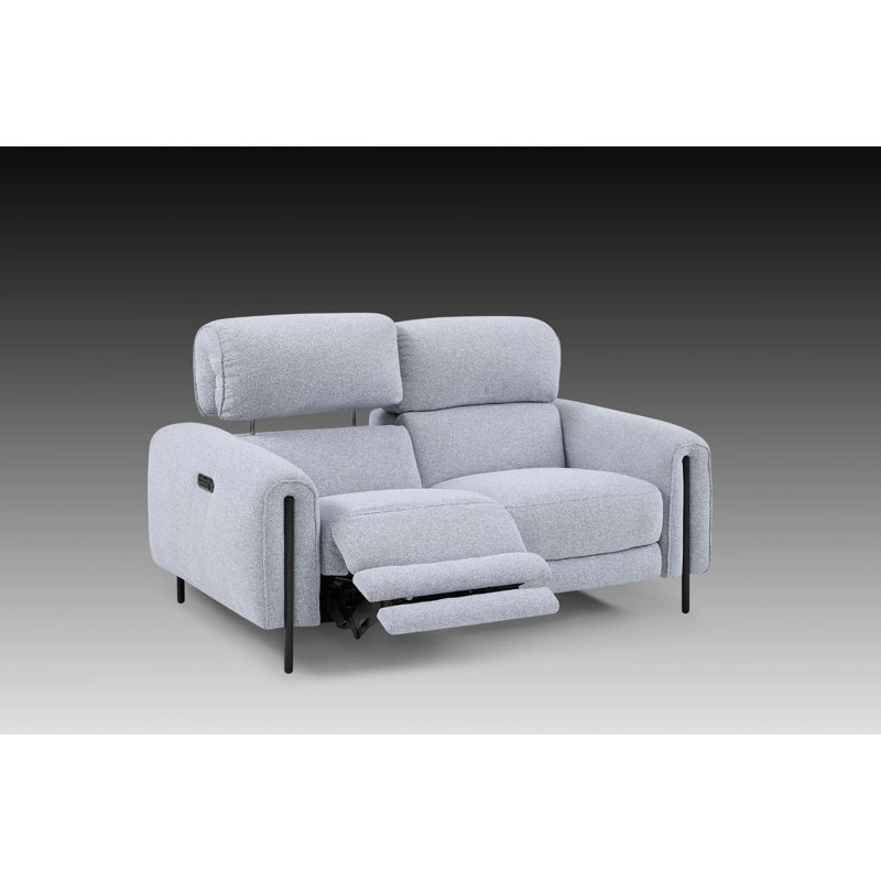 Causeuse inclinable Charm, Gris / blanc