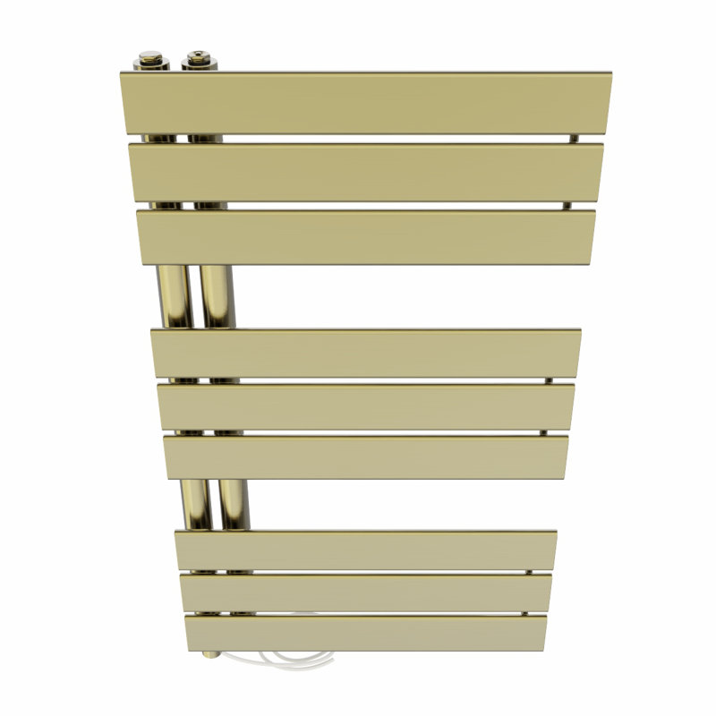 Roianne Designer Towel Rail Heated Towel Rails, 82.4cm H x 50cm W x 6.7cm D, Brushed Brass