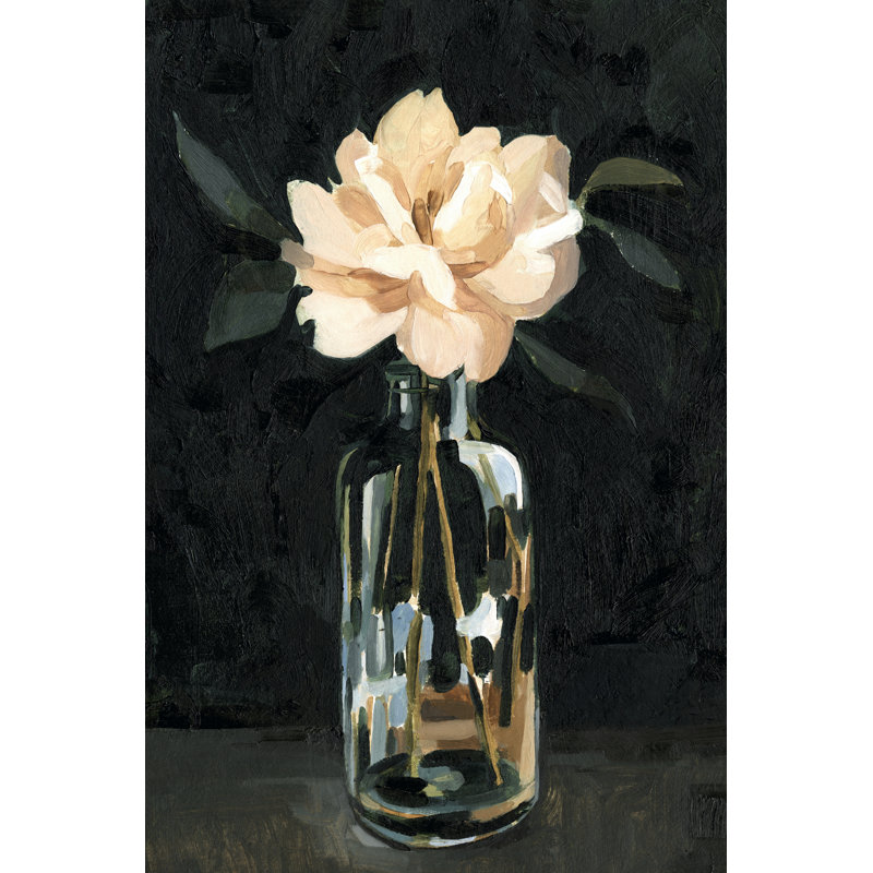 Dark Rose Arrangement I by Emma Caroline - Painting, 46cm H x 30cm W, Black Floater Framed