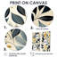 Motif moderne de feuilles - art mural bohémien et éclectique bleu-1028696275-1028696274-1028696273