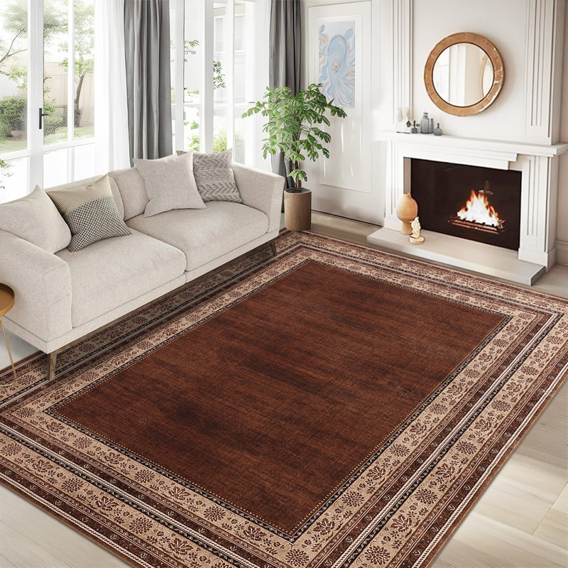 Washable Rugs for Living Room Abstract Area Rug Neutral Rugs Non Slip Carpet for Bedroom Nursery Dining Room Office Playroom