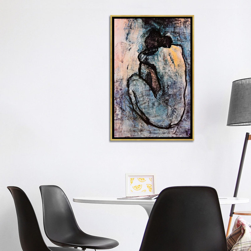 Blue Nude by Pablo Picasso - Print, Gold Framed Canvas, 40" H x 26" W x 1.5" D