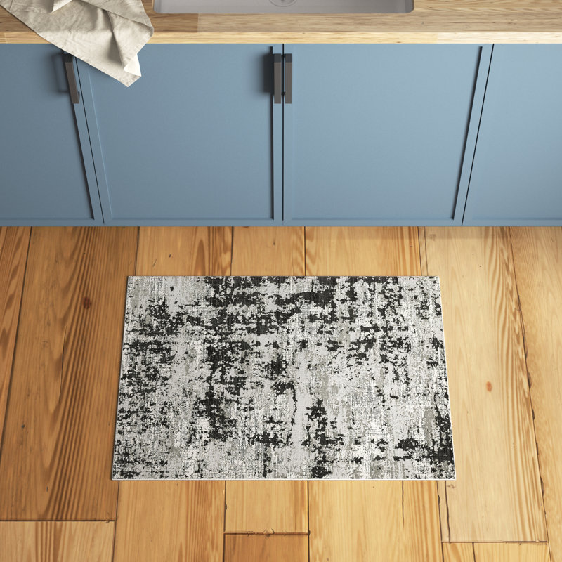 Tapis gris / noir Belinda, Rectangle 3 pi 3 po x 5 pi