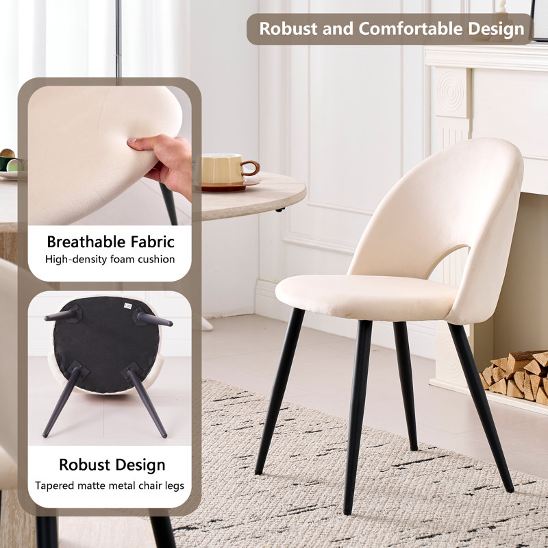 48 cm H Side Chair, Beige