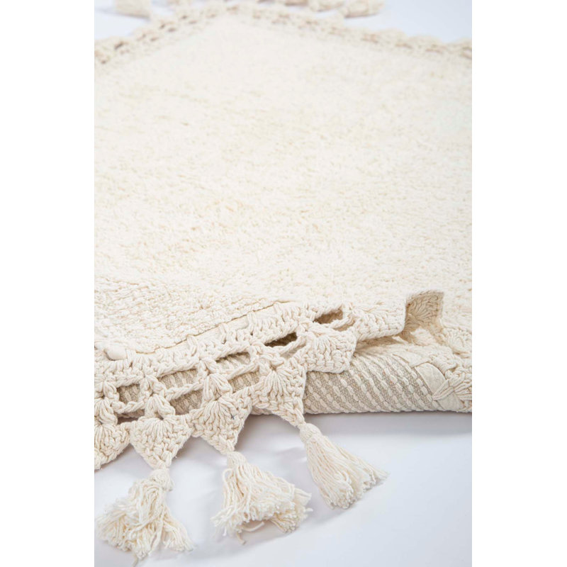 Tapis de bain Maez, Crème
