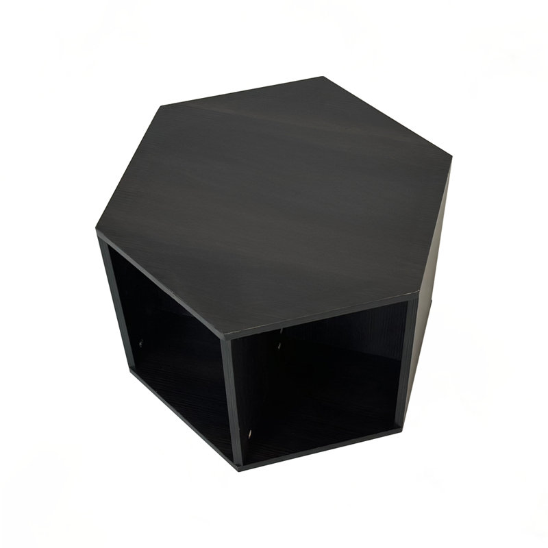 Table basse hexagonale, Brun-noir
