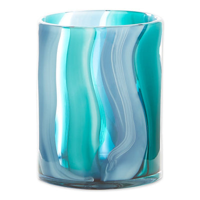 Petit vase en verre bleu