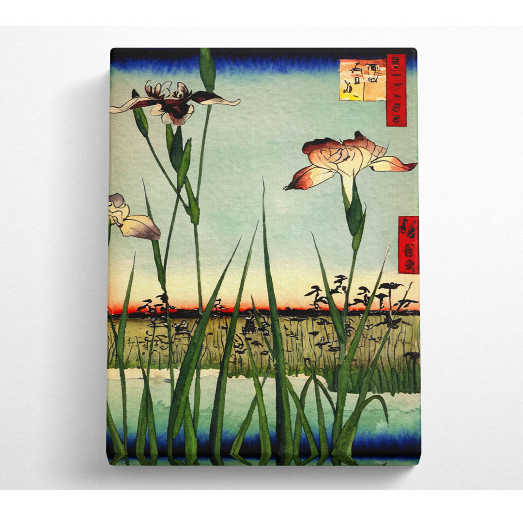 Hiroshige Iris Garden - Leinwanddrucke auf Leinwand