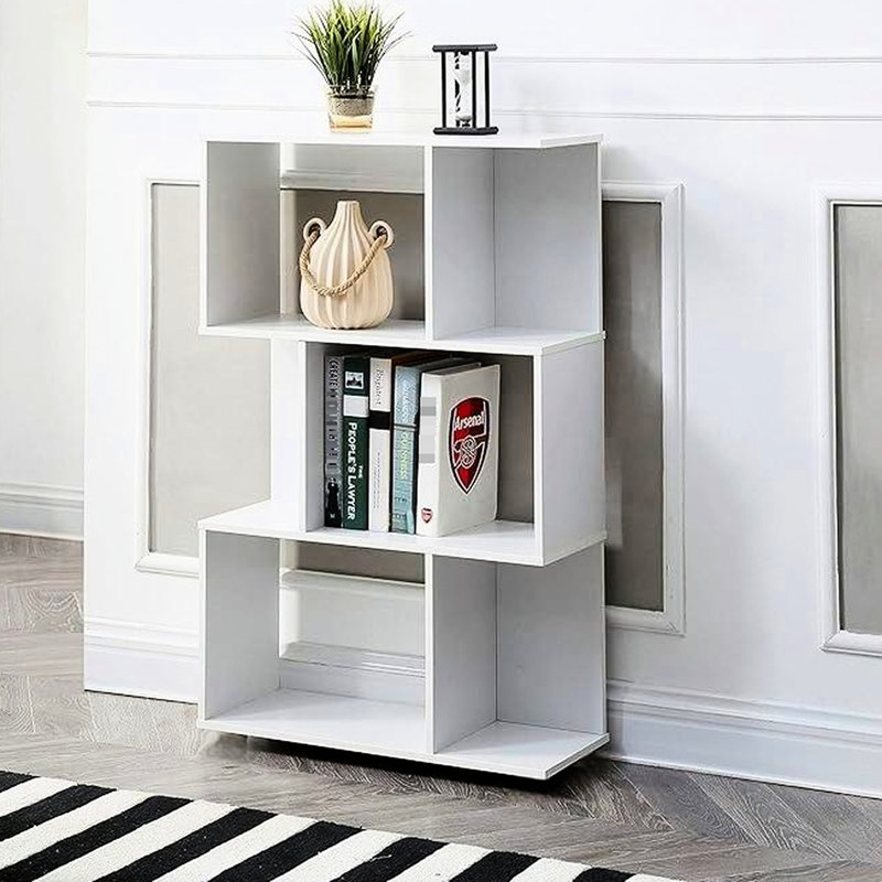 White Three-Tiered Storage Shelf - Organize Your Space With Function And Style Cream Ideal For Organizing Home Items