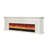 White Solid Wood TV Cabinet Heating Fireplace