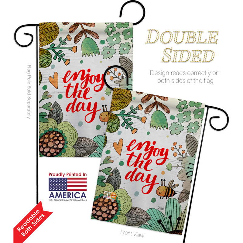Drapeau de jardin en polyester 18,5 x 13 po Dah