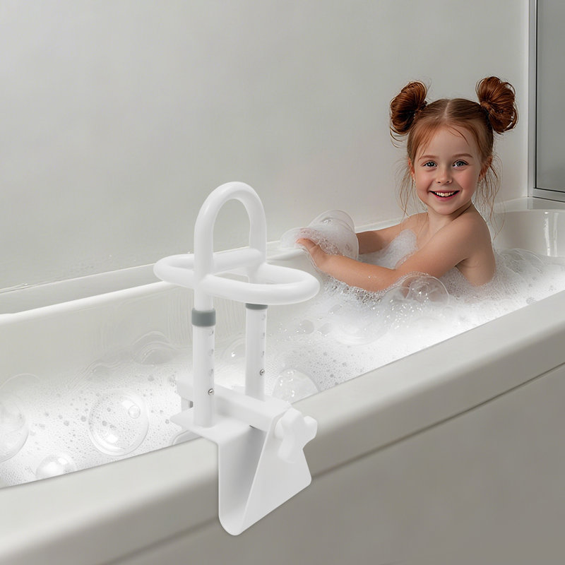 Barrière de sécurité réglable pour baignoire avec poignée triple, capacité de 300 lb