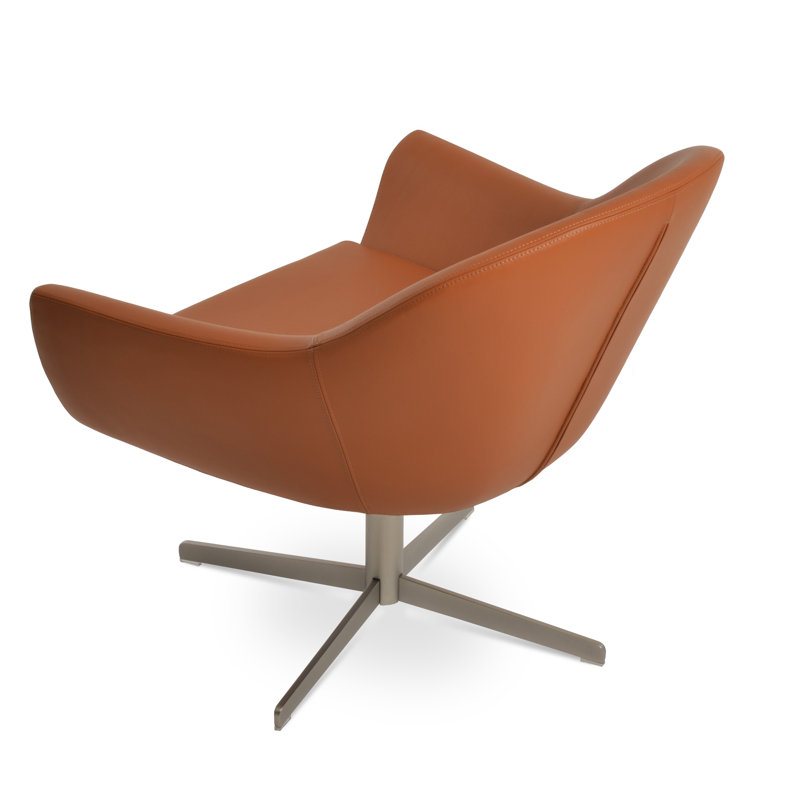 Fauteuil pivotant 4 étoiles Madison, Caramel, Cuir