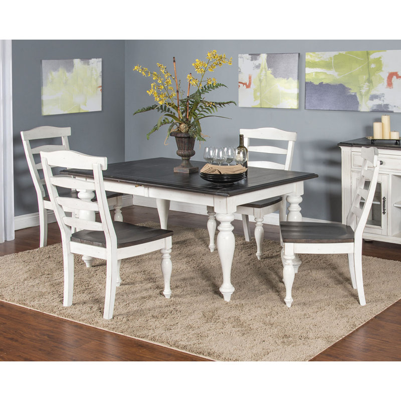 Villepinte 4 - Person Solid Wood Top Four Leg Dining Set