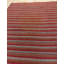 Tapis Kilim turc décoratif moderne à rayures rouges multicolores, style années 1950, 239 x 257 cm.