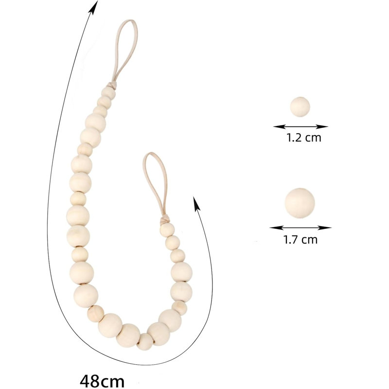 Natural Wood Curtain Holdback/Tieback, Beige