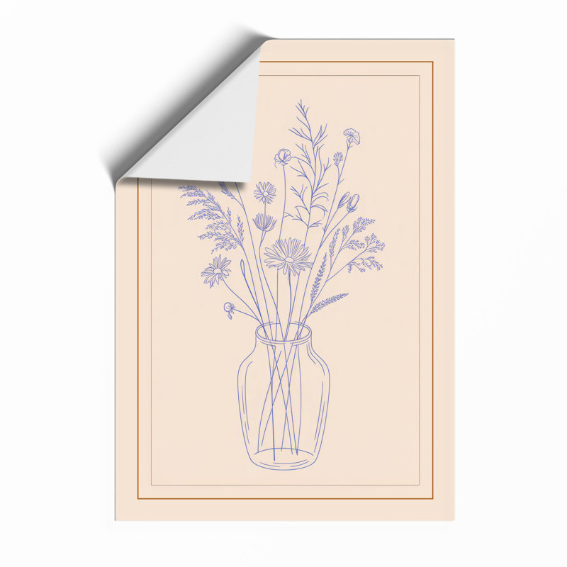 Study in Blue Botanical - Framed Print, Unframed, A3 - 42.0 x 29.7 cm