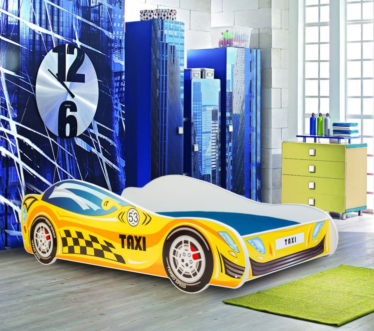 Child's bed TAXI - with mattress, Cot Bed / Toddler (70 x 140cm)