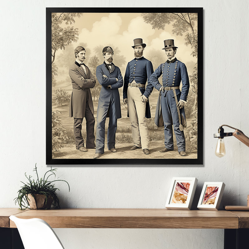 Militaires rétro vintage - I, art mural militaire, Gold Picture Framed, H 36 po x l 36 po x P 1,5 po