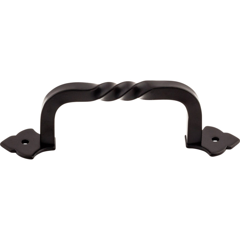 Fixed Norman Crest Bar pull, Patina Black, 4" Center to Center