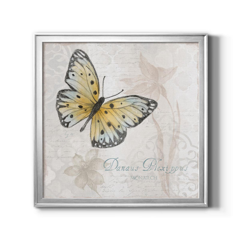 Carte postale papillon I - reproduction d'art sur toile, H 30,5 po x l 30,5 po x P 1,5 po, Argent