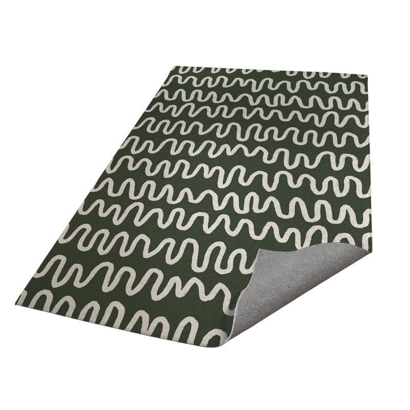 Wiggle Stripe Kids Play Mat, Chimichurri/Green, Rectangle 4' x 6'