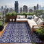 Tapis intérieur / extérieur bleu marine / blanc Aldo-70160283