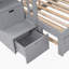 Lit mezzanine avec lit gigogne en bois