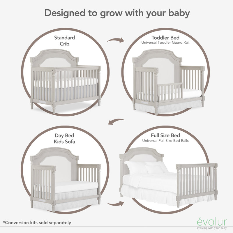 Evolur Julienne 4-in-1 Convertible Upholstered Crib Reviews