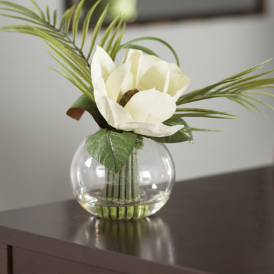 Lehn Tropical Magnolia Floral Arrangement in Vase