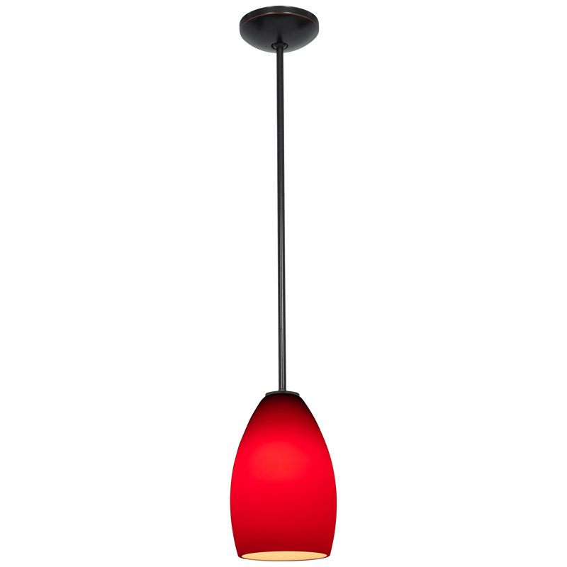 Carballo 1 - Light Single Pendant, Red, Oil Rubbed Bronze