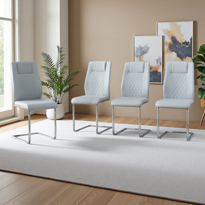 Sièges rembourrés en similicuir, chaises de salon avec pieds en métal, convient aux chaises de cuisine, de salon, de chambre à coucher et de salle à manger, ensemble de 6