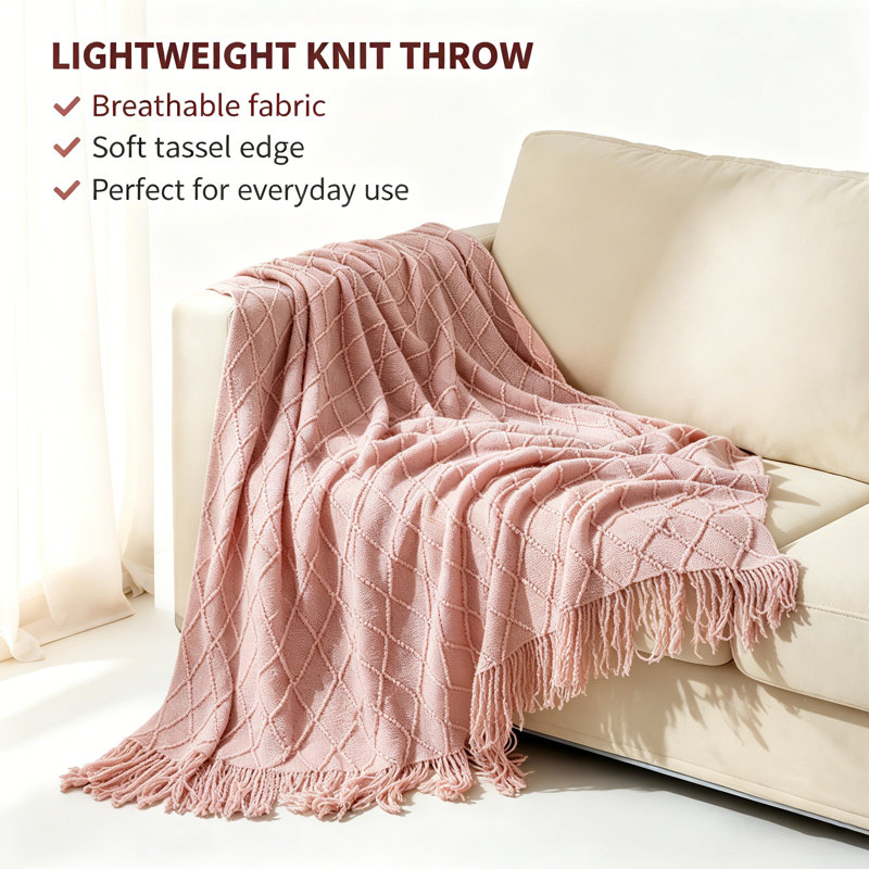 Hand Woven Blanket, 152 x 203cm, Pink