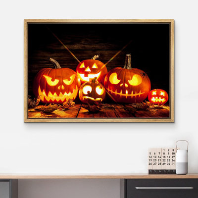 Illustration amusante de citrouilles effrayantes, Halloween, Moody foncé, illustrations d'art moderne, décor de travail